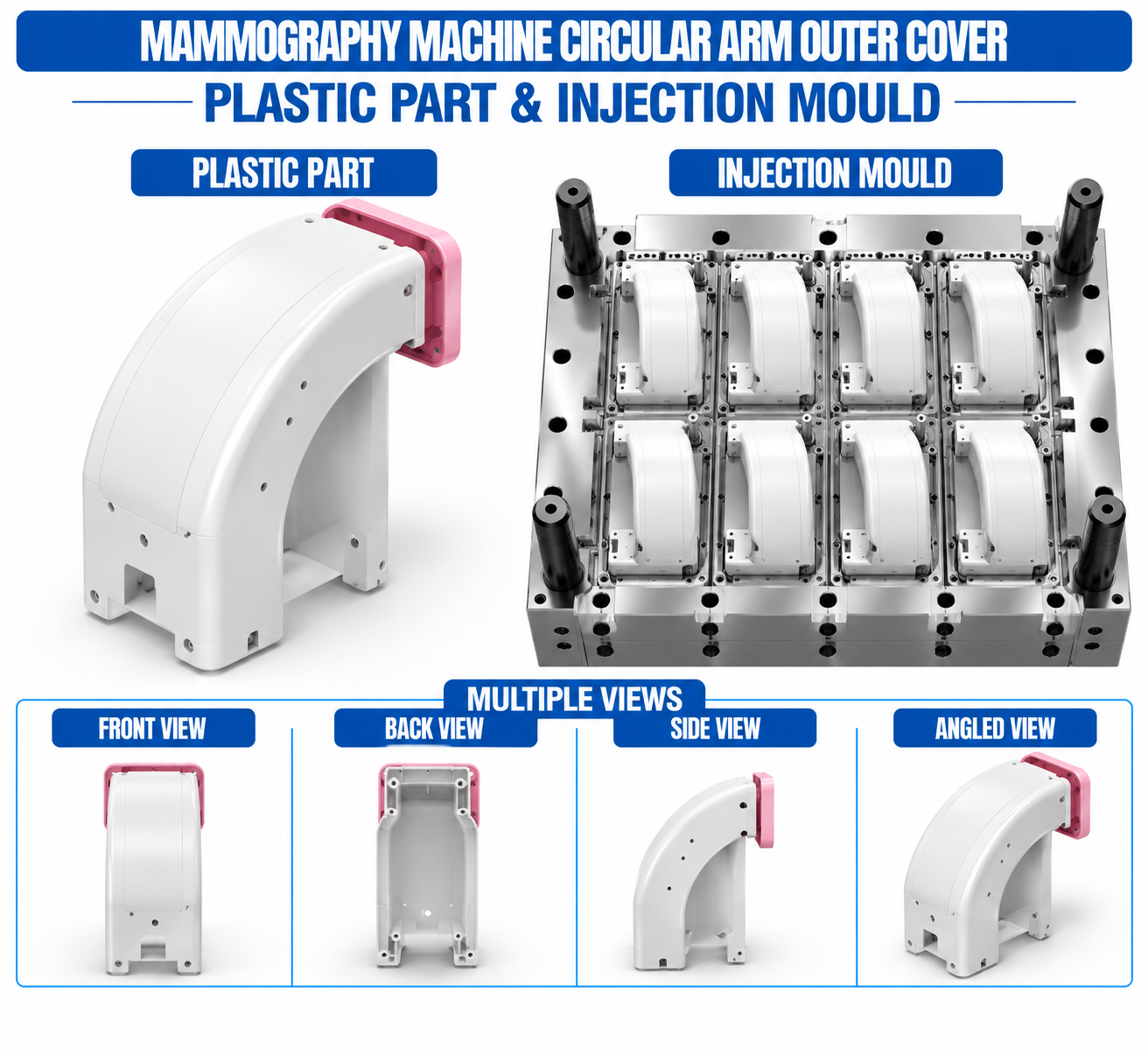 Mammography Machine Plastic Circular Arm Outer Cover Mould and Moulding Service